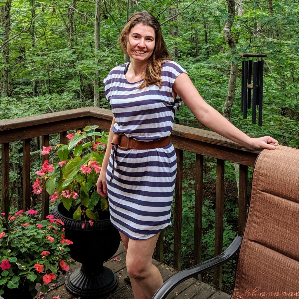 Splendid Striped Blouson Dress (Medium)